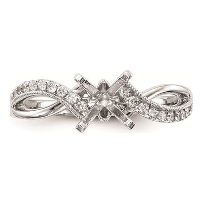 14K White Gold Diamond Engagement Ring Mounting – view 5