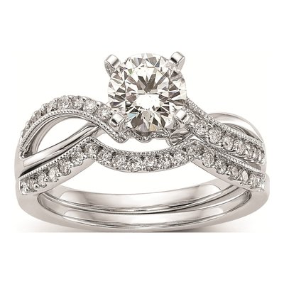 14K White Gold Diamond Engagement Ring Mounting – view 8