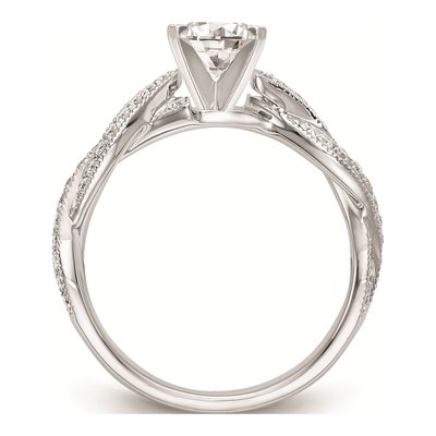 14K White Gold Criss-Cross Diamond Engagement Ring Mounting – view 2
