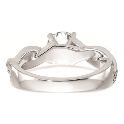 14K White Gold Criss-Cross Diamond Engagement Ring Mounting – view 5