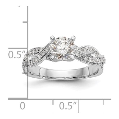 14K White Gold Criss-Cross Diamond Engagement Ring Mounting – view 8