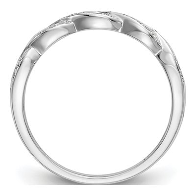14K White Gold 1/8 ct tw Diamond Criss-Cross Wedding Band – view 2