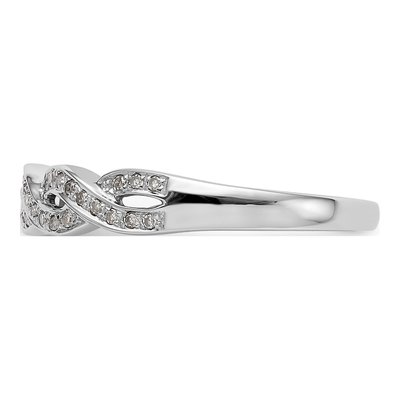 14K White Gold 1/8 ct tw Diamond Criss-Cross Wedding Band – view 3