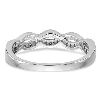 14K White Gold 1/8 ct tw Diamond Criss-Cross Wedding Band – view 5