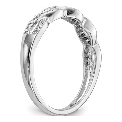 14K White Gold 1/8 ct tw Diamond Criss-Cross Wedding Band – view 6