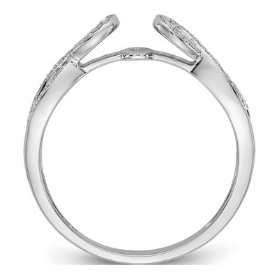14K White Gold Diamond Criss-Cross Engagement Ring Semi-Mount – view 2