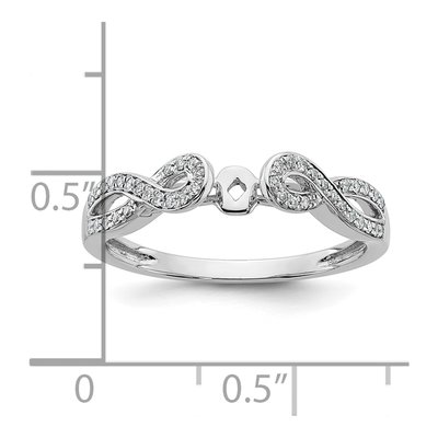 14K White Gold Diamond Criss-Cross Engagement Ring Semi-Mount – view 8
