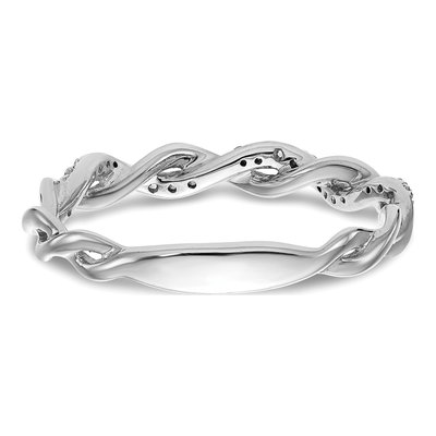 14K White Gold 1/8 ct tw Lab-Grown Diamond Criss Cross Wedding Band – view 6