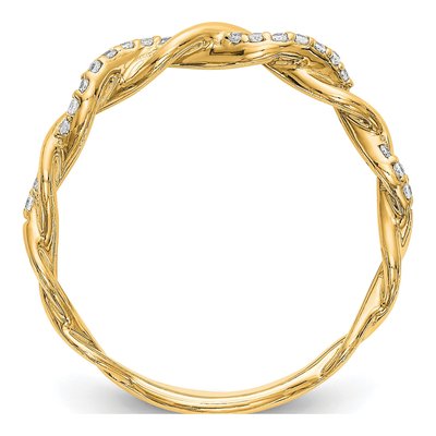 14K Yellow Gold 1/8 ct tw Diamond Wedding Band – view 3