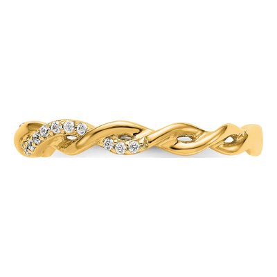 14K Yellow Gold 1/8 ct tw Diamond Wedding Band – view 4
