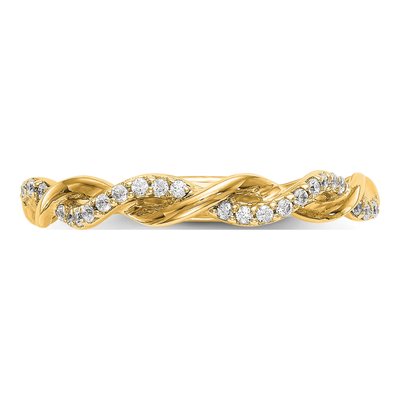14K Yellow Gold 1/8 ct tw Diamond Wedding Band – view 5