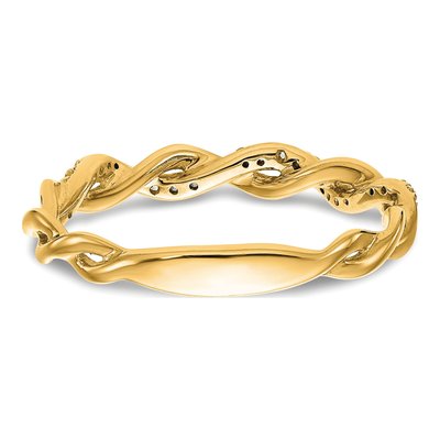 14K Yellow Gold 1/8 ct tw Diamond Wedding Band – view 6