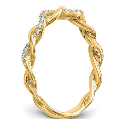 14K Yellow Gold 1/8 ct tw Diamond Wedding Band – view 7