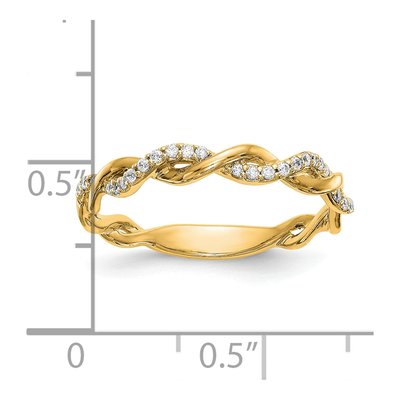 14K Yellow Gold 1/8 ct tw Diamond Wedding Band – view 8