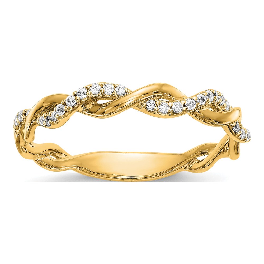 14K Yellow Gold 1/8 ct tw Diamond Wedding Band