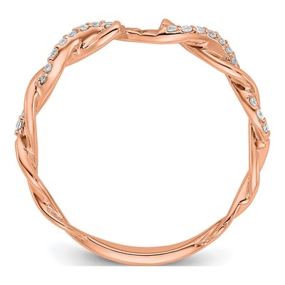 14K Rose Gold Diamond Criss-Cross Engagement Ring Semi-Mount – view 3