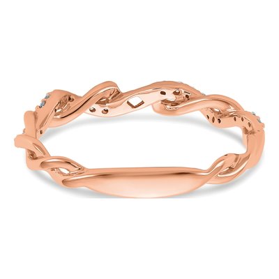 14K Rose Gold Diamond Criss-Cross Engagement Ring Semi-Mount – view 6