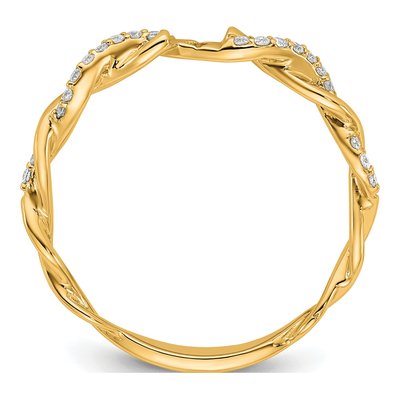 14K Yellow Gold Diamond Criss-Cross Engagement Ring Semi-Mount – view 3