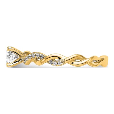 14K Yellow Gold Diamond Criss-Cross Engagement Ring Semi-Mount – view 4