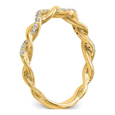 14K Yellow Gold Diamond Criss-Cross Engagement Ring Semi-Mount – view 7