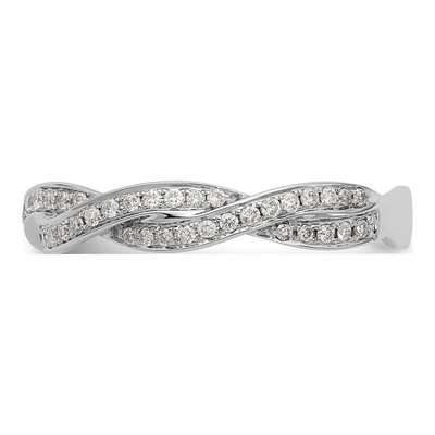 14K White Gold 1/3 ct tw Diamond Criss-Cross Wedding Band – view 3