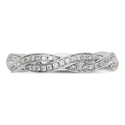 14K White Gold 1/3 ct tw Diamond Criss-Cross Wedding Band – view 4