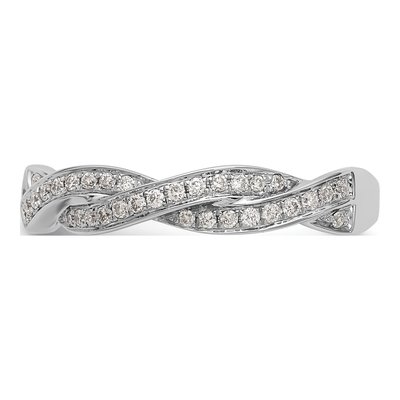 14K White Gold Diamond Criss-Cross Engagement Ring Semi-Mount – view 3