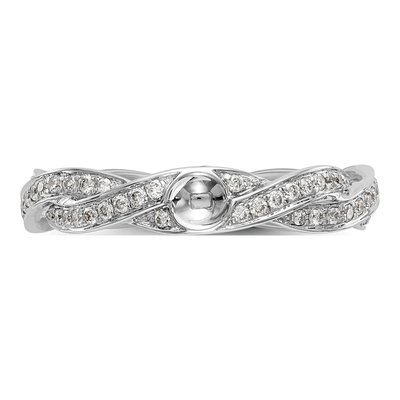 14K White Gold Diamond Criss-Cross Engagement Ring Semi-Mount – view 5