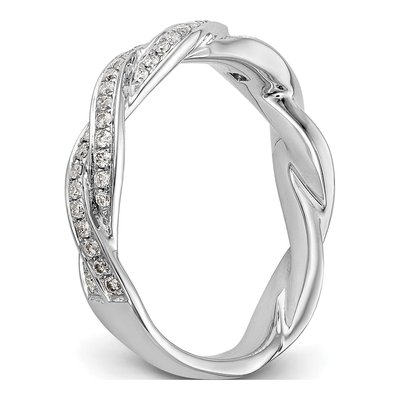 14K White Gold Diamond Criss-Cross Engagement Ring Semi-Mount – view 7