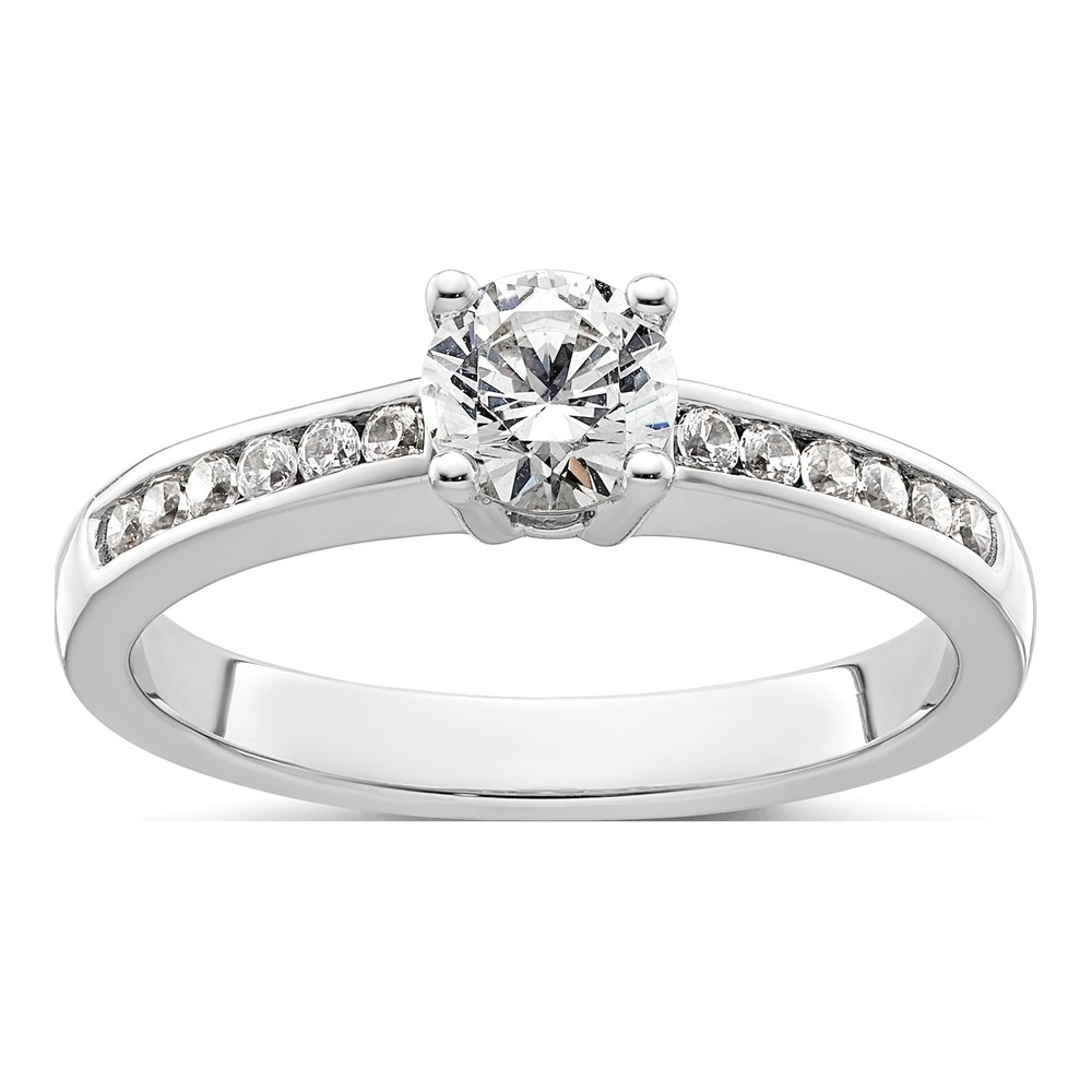 14K White Gold Diamond Engagement Ring Semi-Mount