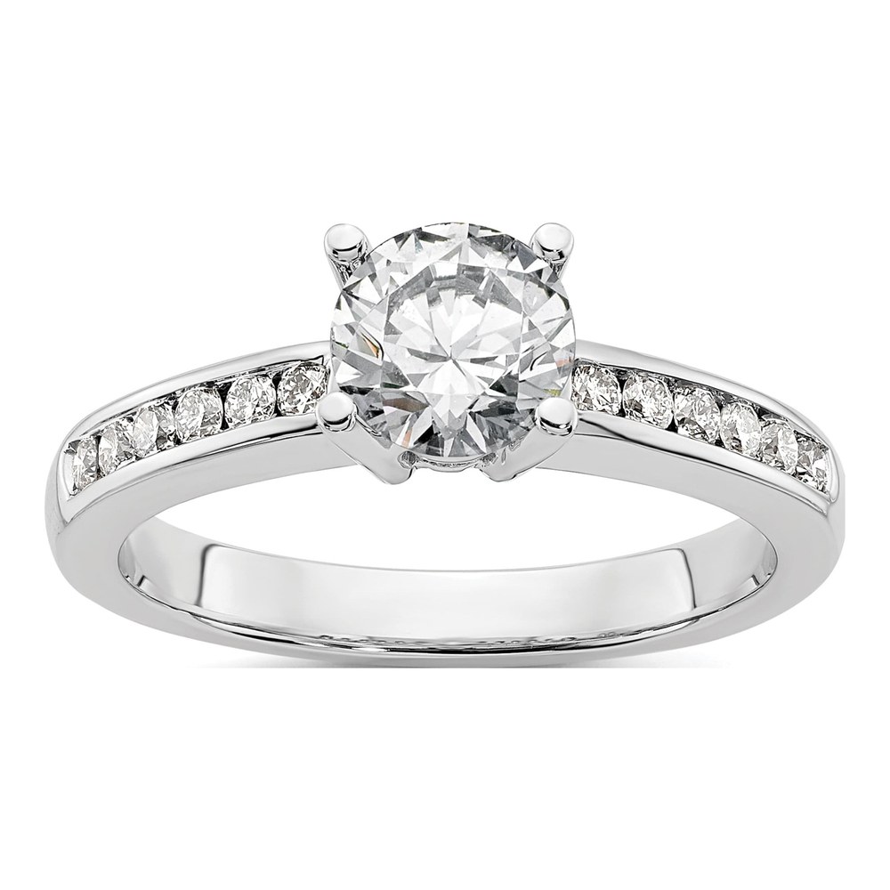 14K White Gold Diamond Engagement Ring Semi-Mount