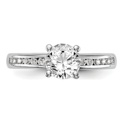 14K White Gold Lab-Grown Diamond Center Round Channel Engagement Ring Semi-Mount – view 6