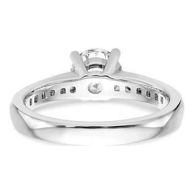 14K White Gold Lab-Grown Diamond Center Round Channel Engagement Ring Semi-Mount – view 7