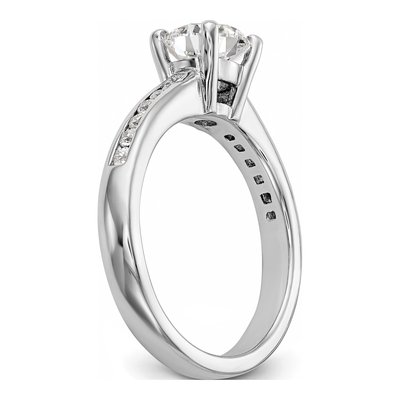 14K White Gold Lab-Grown Diamond Center Round Channel Engagement Ring Semi-Mount – view 8