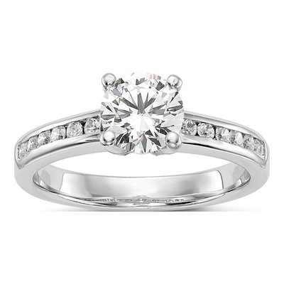 14K White Gold Diamond Engagement Ring Semi-Mount
