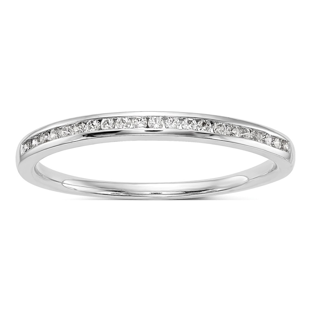 14K White Gold 1/8 ct tw Diamond Wedding Band