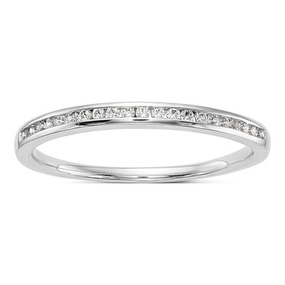 14K White Gold 1/8 ct tw Diamond Wedding Band