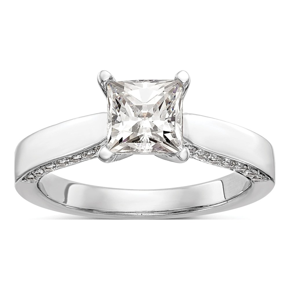 14K White Gold Diamond Semi-Mount Engagement Ring