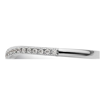 14K White Gold 1/4 ct tw Diamond Contoured Wedding Band – view 4