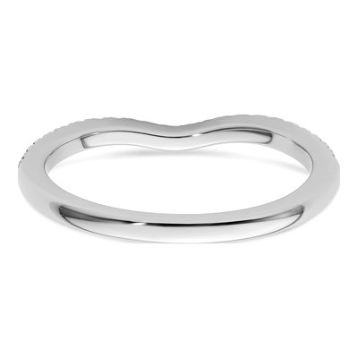 14K White Gold 1/4 ct tw Diamond Contoured Wedding Band – view 6
