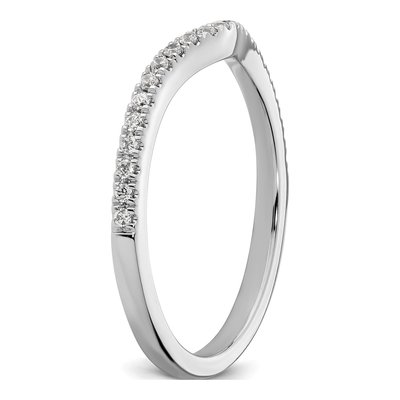 14K White Gold 1/4 ct tw Diamond Contoured Wedding Band – view 7
