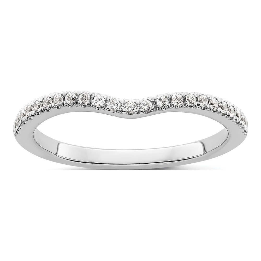 14K White Gold 1/4 ct tw Diamond Contoured Wedding Band
