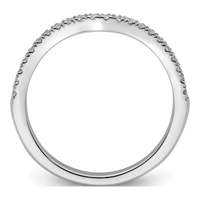 14K White Gold 1/5 ct tw Diamond Contoured Wedding Band – view 3