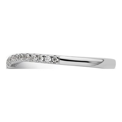 14K White Gold 1/5 ct tw Diamond Contoured Wedding Band – view 4