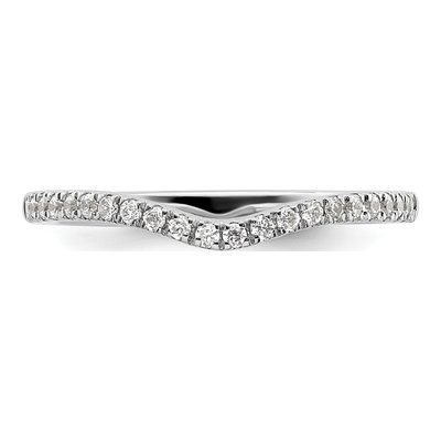 14K White Gold 1/5 ct tw Diamond Contoured Wedding Band – view 5