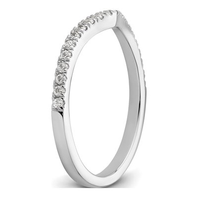 14K White Gold 1/5 ct tw Diamond Contoured Wedding Band – view 7