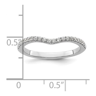 14K White Gold 1/5 ct tw Diamond Contoured Wedding Band – view 8