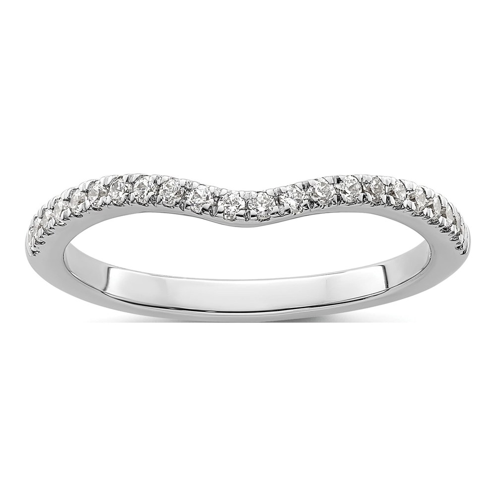 14K White Gold 1/5 ct tw Diamond Contoured Wedding Band