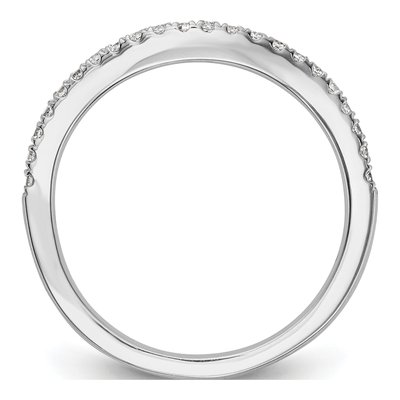 14K White Gold 1/5 ct tw Diamond Contoured Wedding Band – view 2