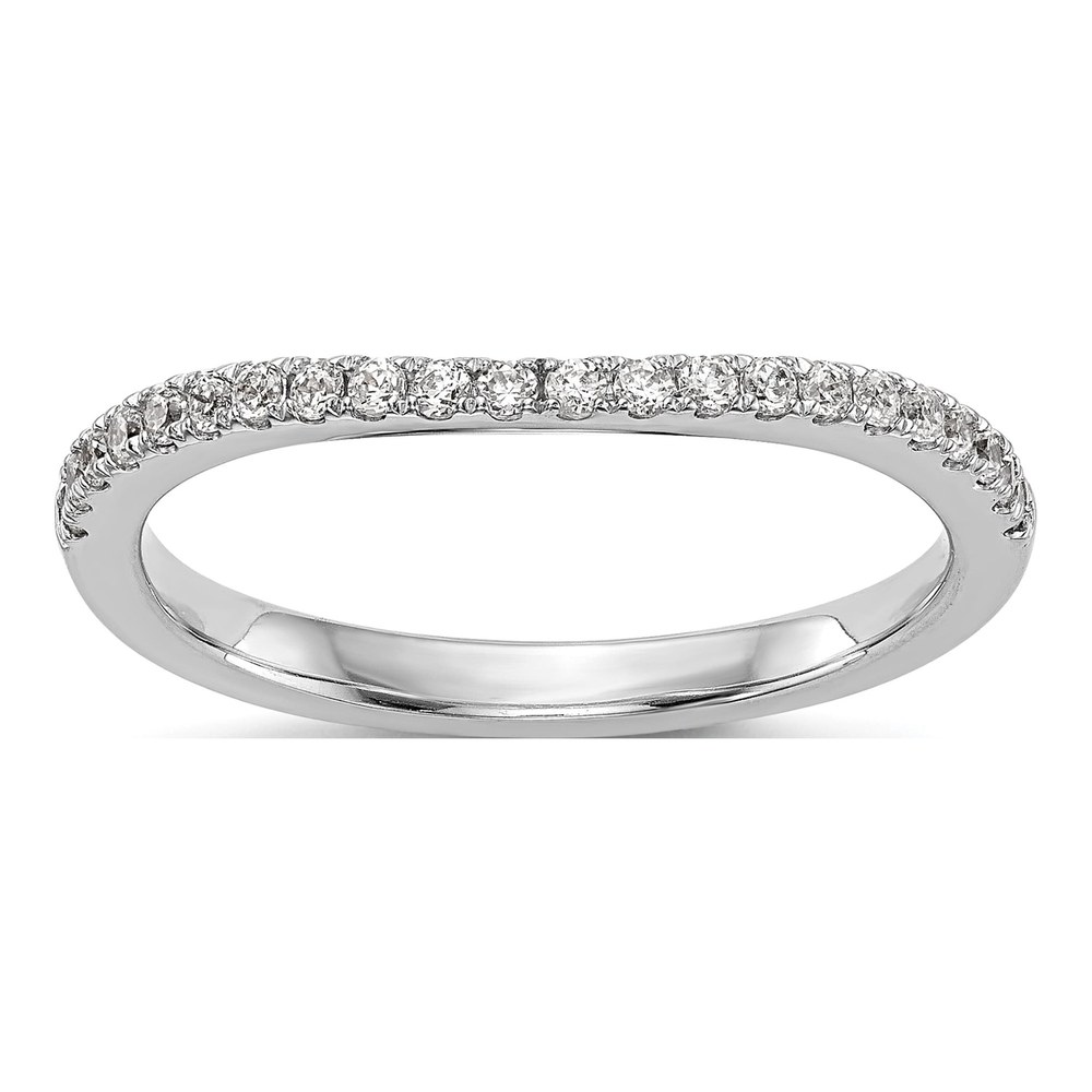 14K White Gold 1/5 ct tw Diamond Contoured Wedding Band